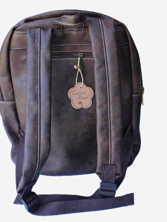 Brand New! Laptop Backpack. Cotton Road. Durable PU Leather multi pocket main image 4